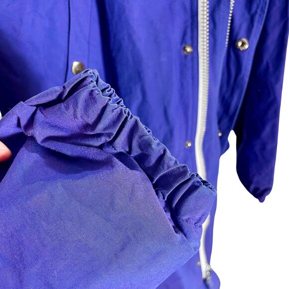 Vintage 90s Polo Ralph Lauren Blue Water Resistant Rain Jacket Oversized Medium - Picture 12 of 15